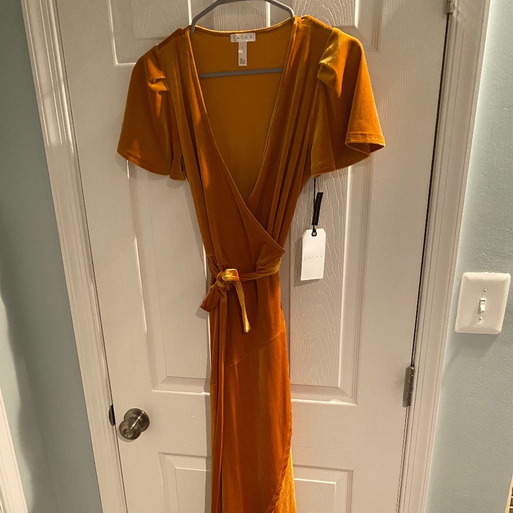 Mustard Velvet Wrap Dress Nordstrom